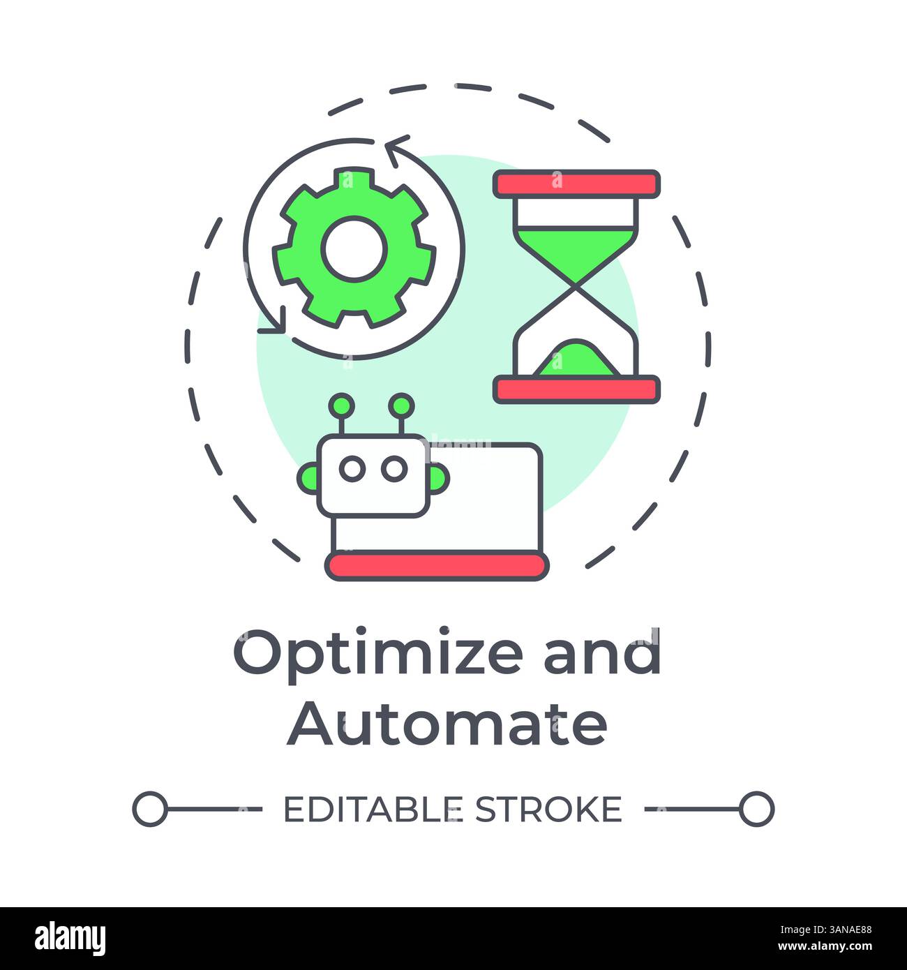 Optimize and automate multi color concept icon Stock Vector Image & Art ...
