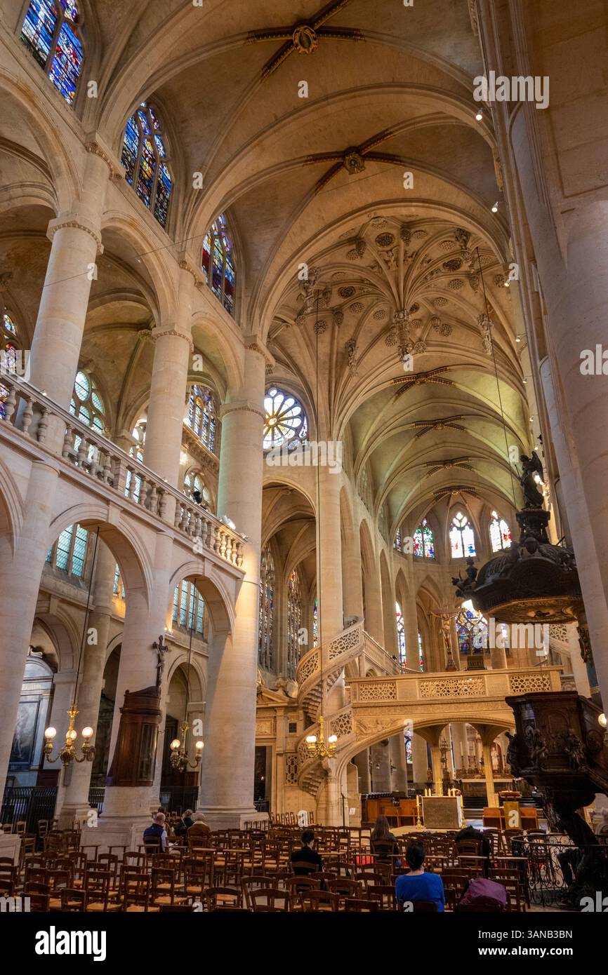 Latin Rood Screen France, Paris, Latin Quarter, Rue Clovis, Eglise Saint-Etienne-du-Mont ...