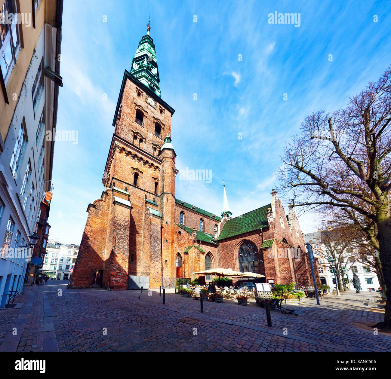 Kunsthallen Nikolaj - Former St. Nicholas Church in Copenhagen, Denmark Stock Photo
