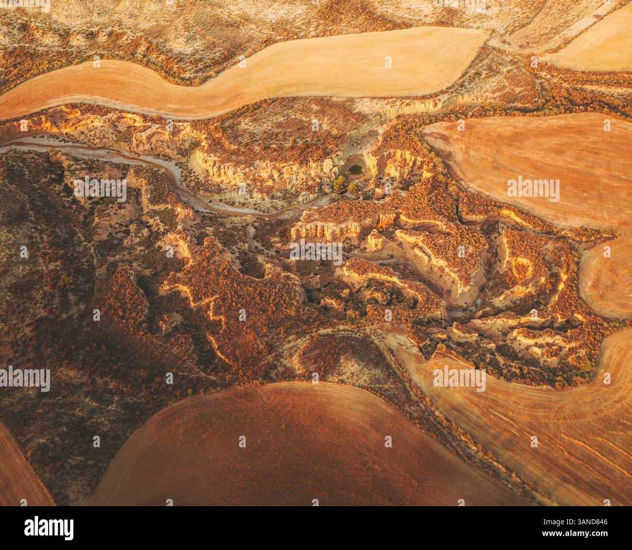 Aerial view of the Bardenas Reales Park, Spain Stock Photo - Alamy