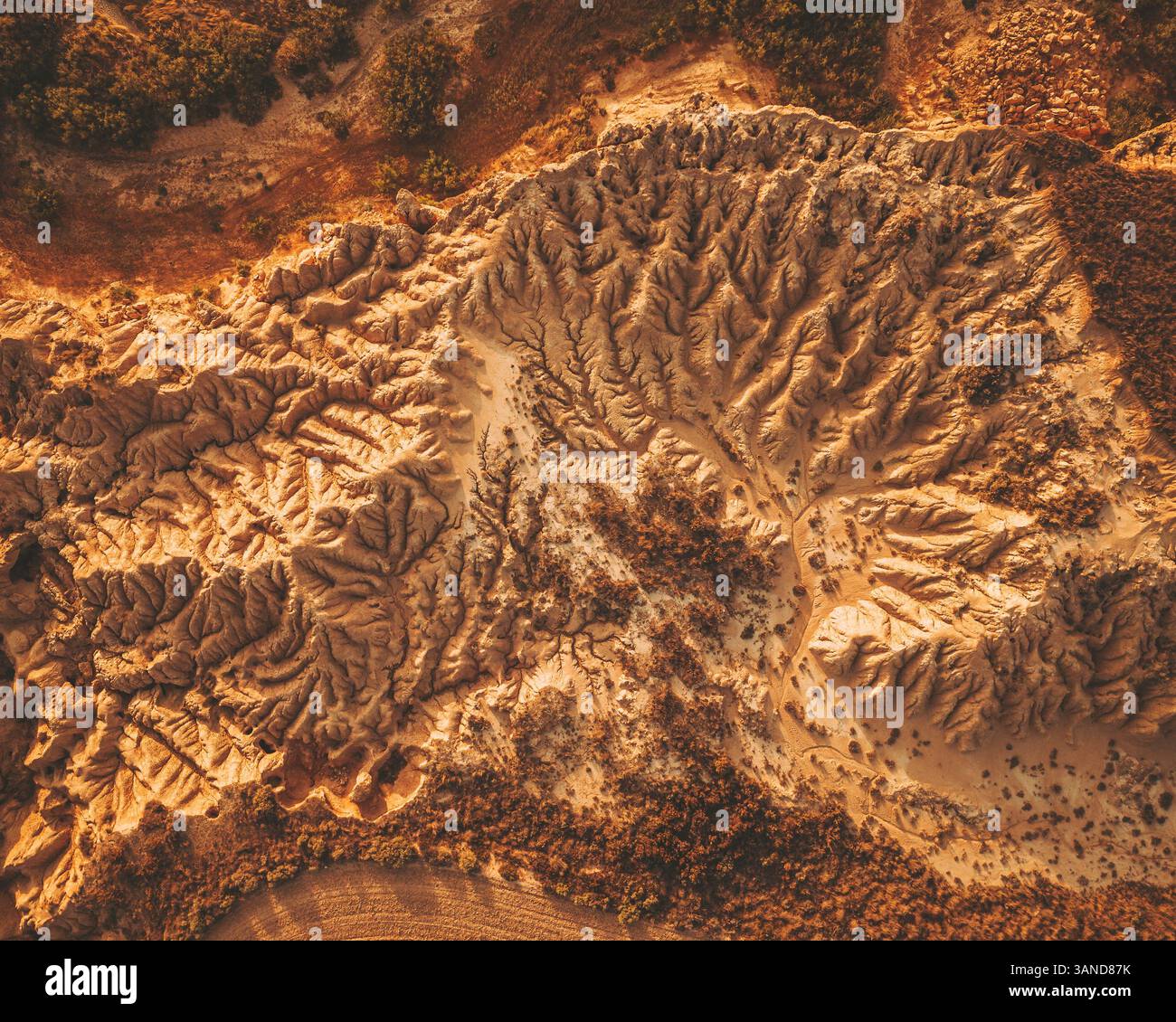 Aerial view of the Bardenas Reales Park, Spain Stock Photo - Alamy