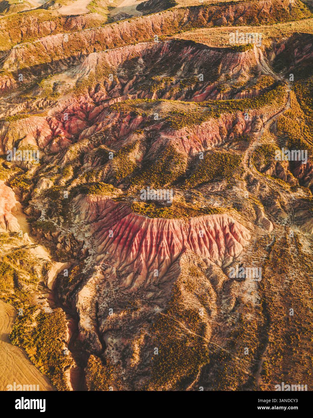 Aerial view of the Bardenas Reales Desert in Spain Stock Photo - Alamy