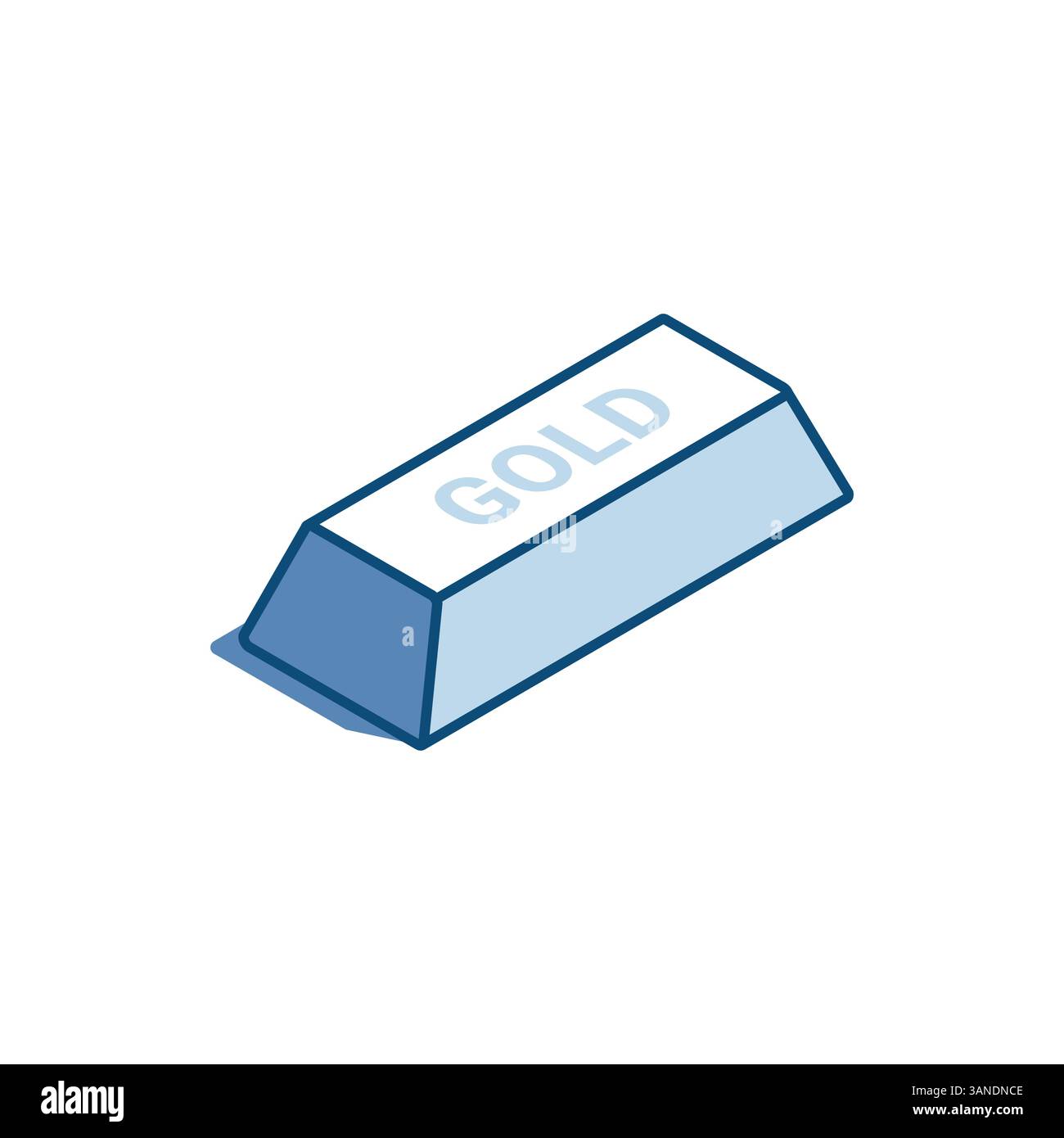 isometric vector gold bar linear icon, in color on white background, bank and finance or capital Stock Vector