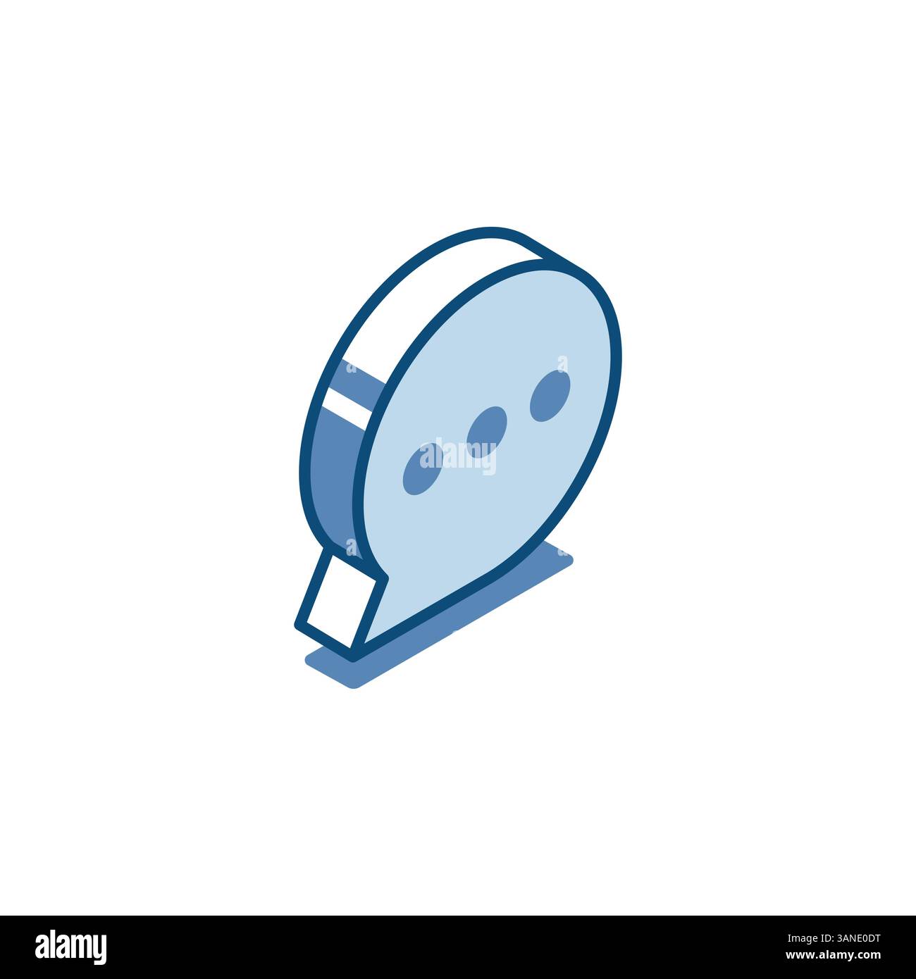 isometric vector text bubble linear icon, in color on white background, chat or message Stock Vector