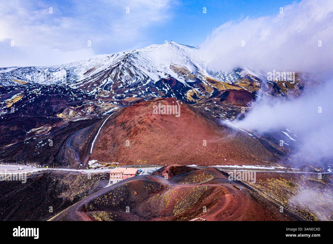Aerial view of a crater at Mt Etna on Sicily in Italy Stock Photo - Alamy