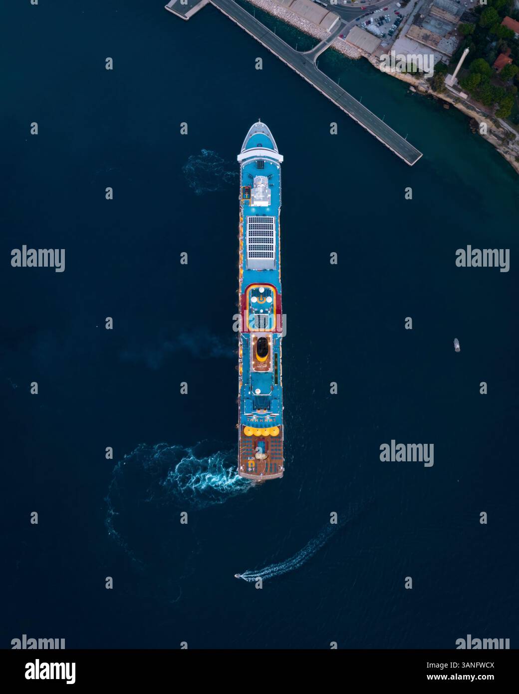 Split, Croatia - 30 October 2021: Aerial view of costa luminosa cruise ...