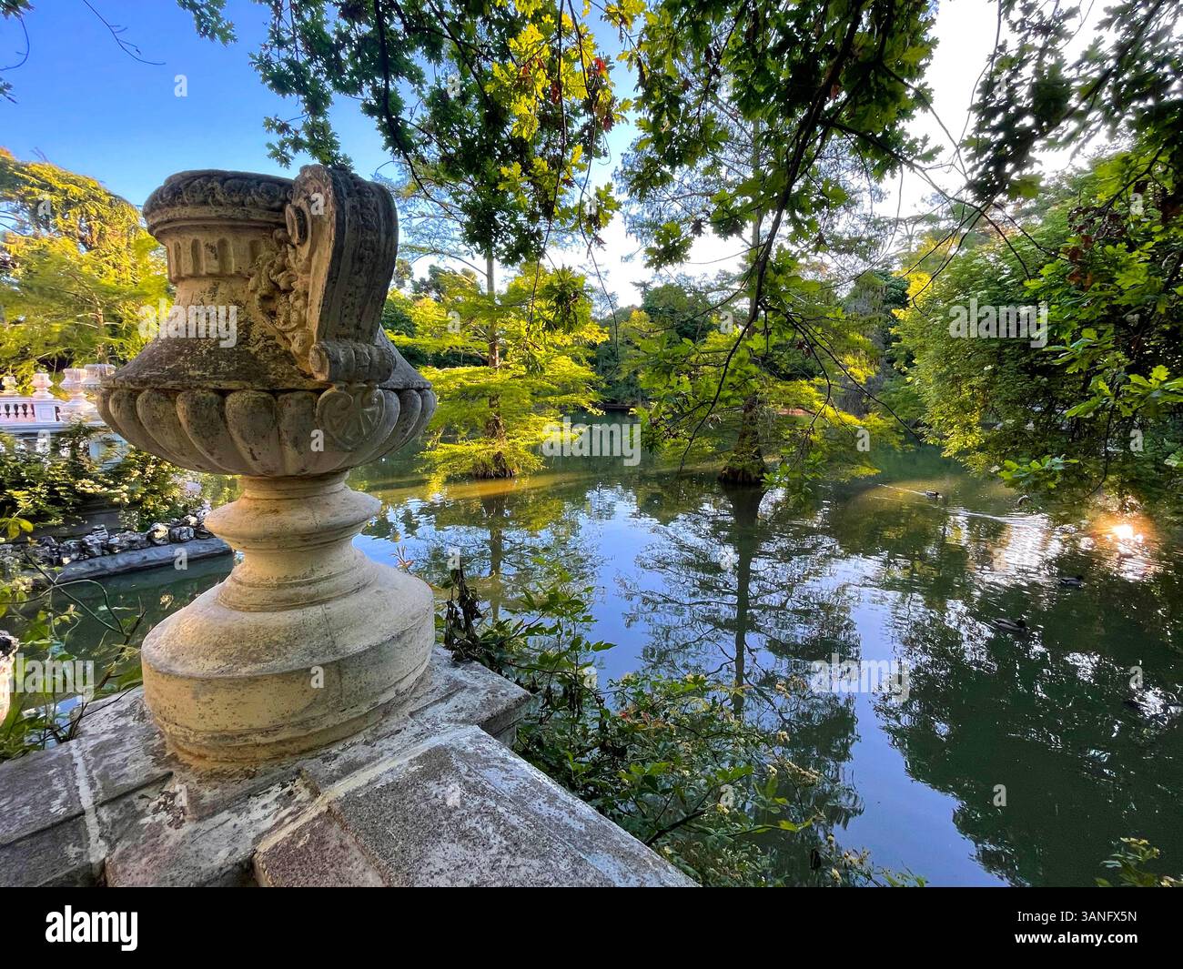 Pond of Cristal palace. El Retiro park, Madrid, Spain. - Smartphone Captured Stock Image
