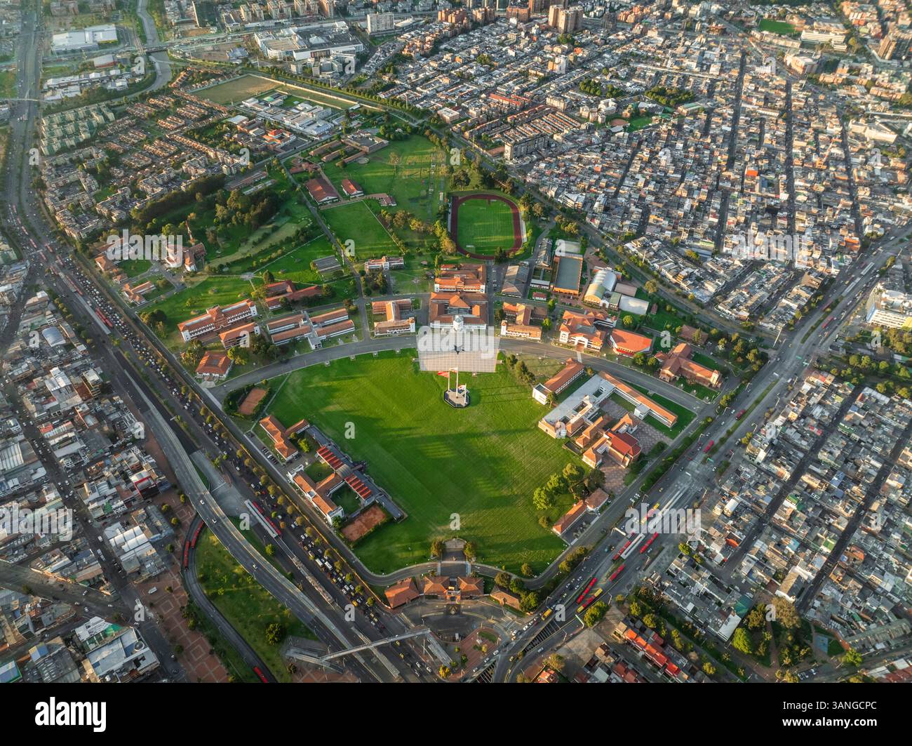 Aerial view of beautiful old town architecture, Bogota, Colombia Stock ...