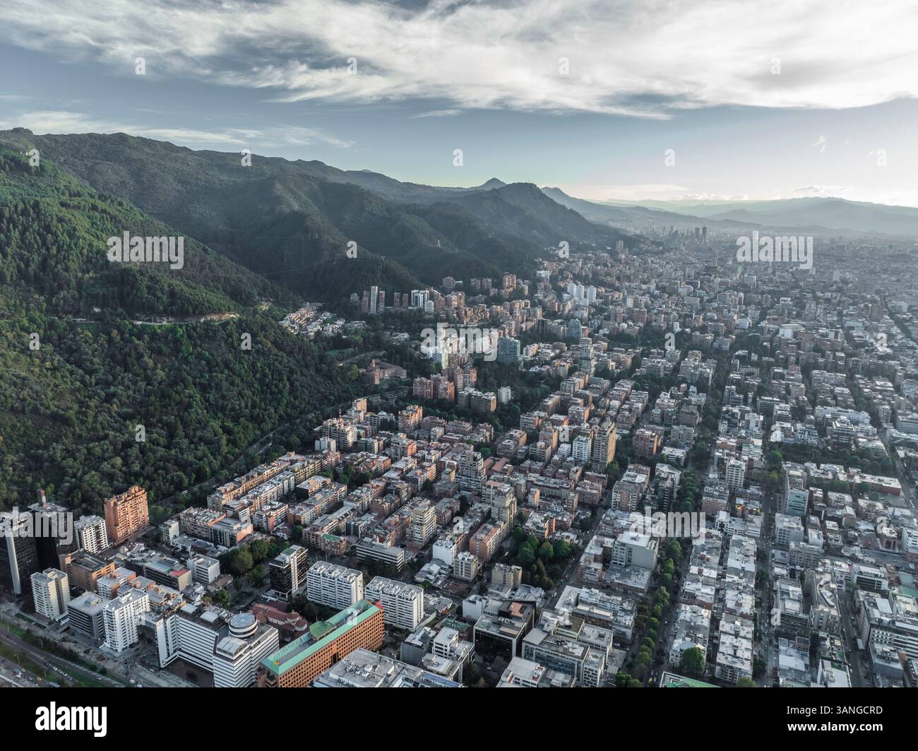 Aerial view of beautiful residential town, Bogota, Colombia Stock Photo ...
