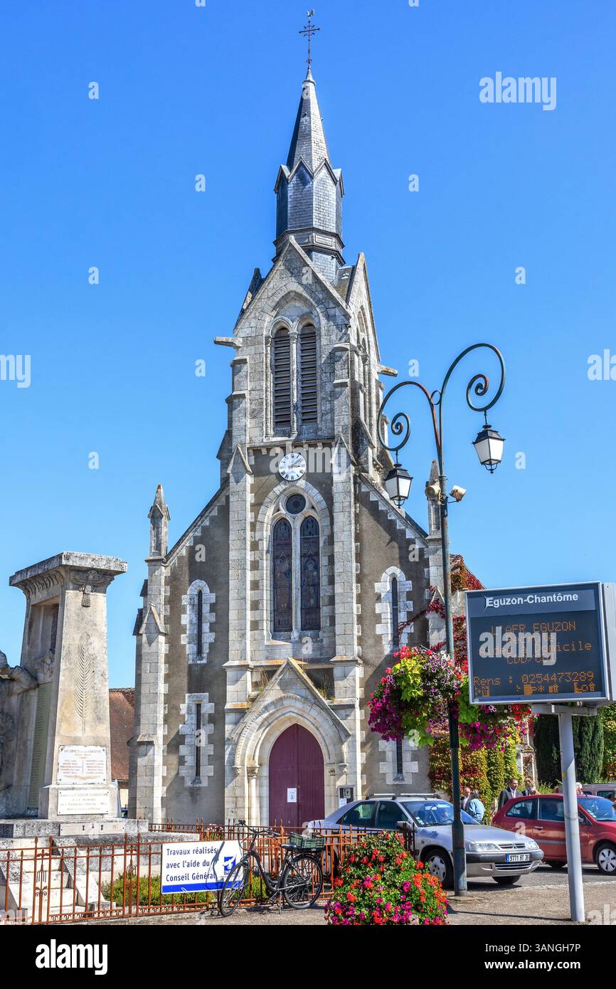 Parish Church Saint-Etienne in center of Eguzon-Chantôme, Indre (36), France. Stock Photo