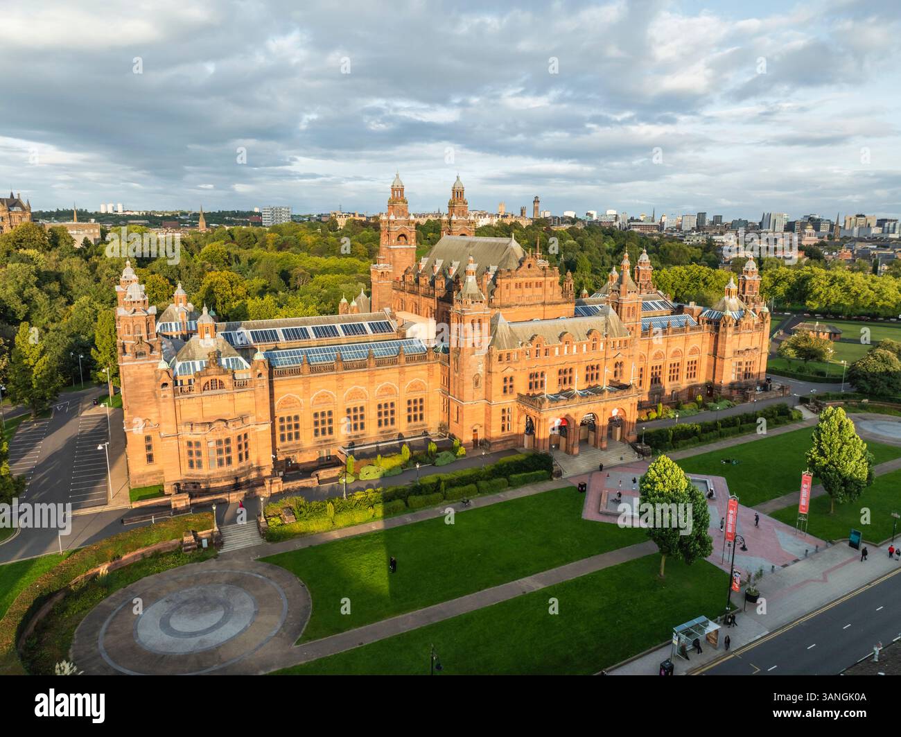 Aerial view of Kelvingrove Art Museum, Glasgow, Scotland. Stock Photo