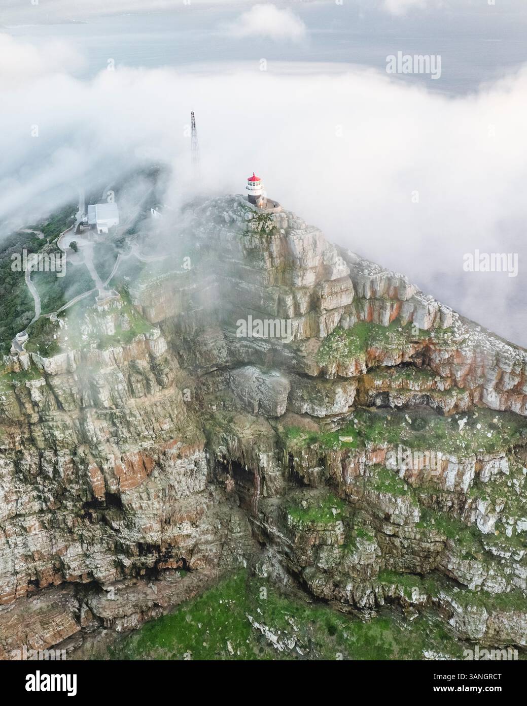 Cape Ridge Aerial view of the Old Cape Point Lighthouse in Cape Point Nature ...