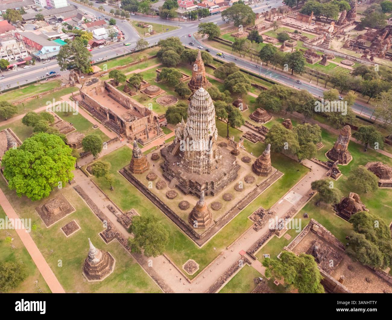 Aerial view in ayutthaya temple hi-res stock photography and images - Alamy