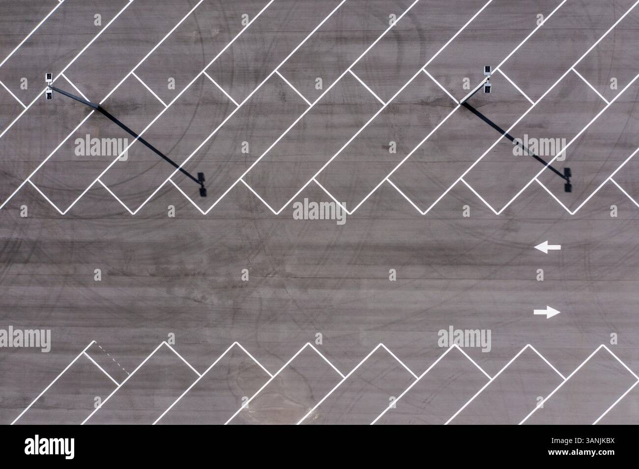 Parking lot markings associated with an rv and boat storage facility construction site; Wabasso, Florida. Stock Photo