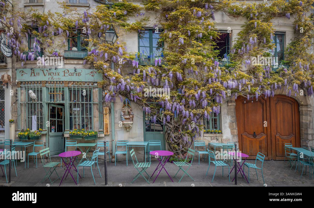 Paris, France - 04 12 2025: Au Vieux Paris d'Arcole. View of a typical ...