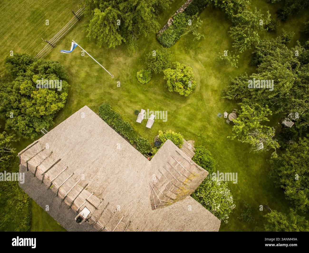 Aerial view of a traditional house rooftop in Estonia Stock Photo - Alamy