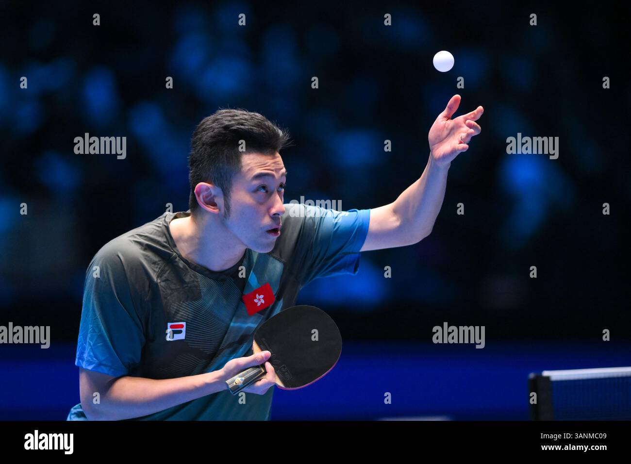 Macao, China. 15th Apr, 2025. Wong Chun Ting serves during the men's ...