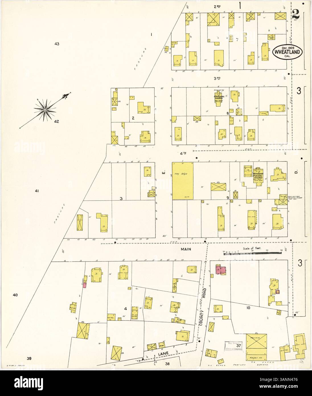 Sanborn Fire Insurance Map of Wheatland - Sanborn Fire Insurance Map Of Wheatland Yuba County California Dated December 1909 This Map Illustrates Building Layouts Fire Risks And Urban Planning For The Town At The Time 3ANN476