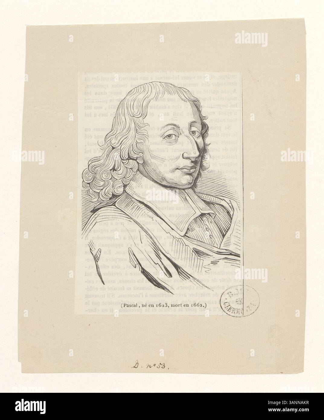 This wood engraving print from the Boyer collection commemorates Blaise ...