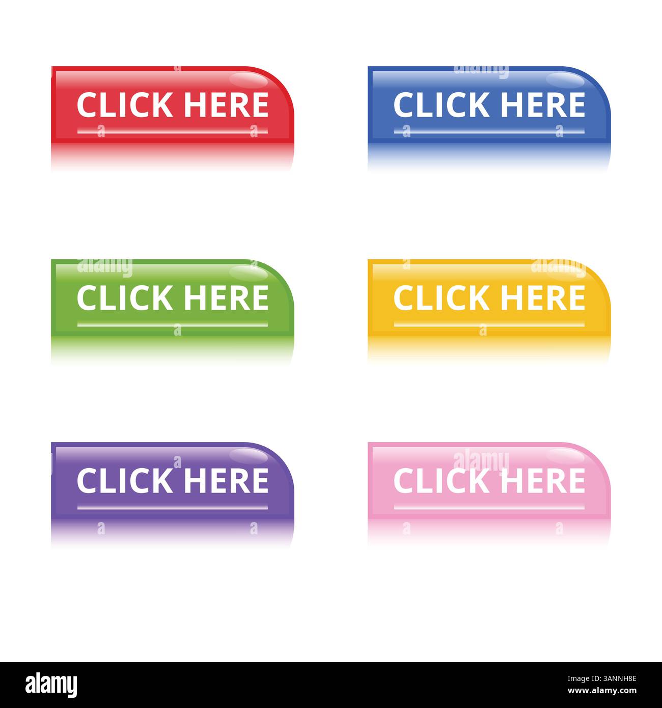 click here web button template illustration design Stock Vector