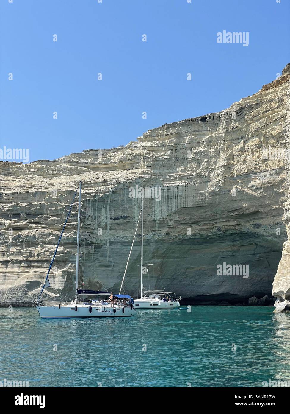 Milos boat tour - Smartphone Captured Stock Image