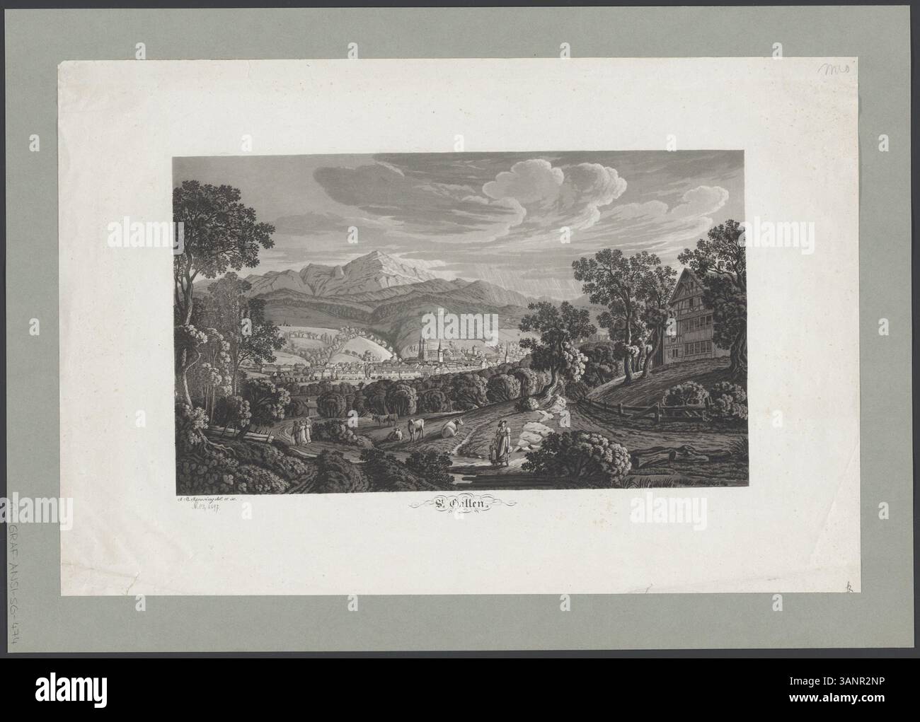 This Aquatint Print By Johann Baptist Isenring Depicts The City Of St this-aquatint-print-by-johann-baptist-isenring-depicts-the-city-of-st