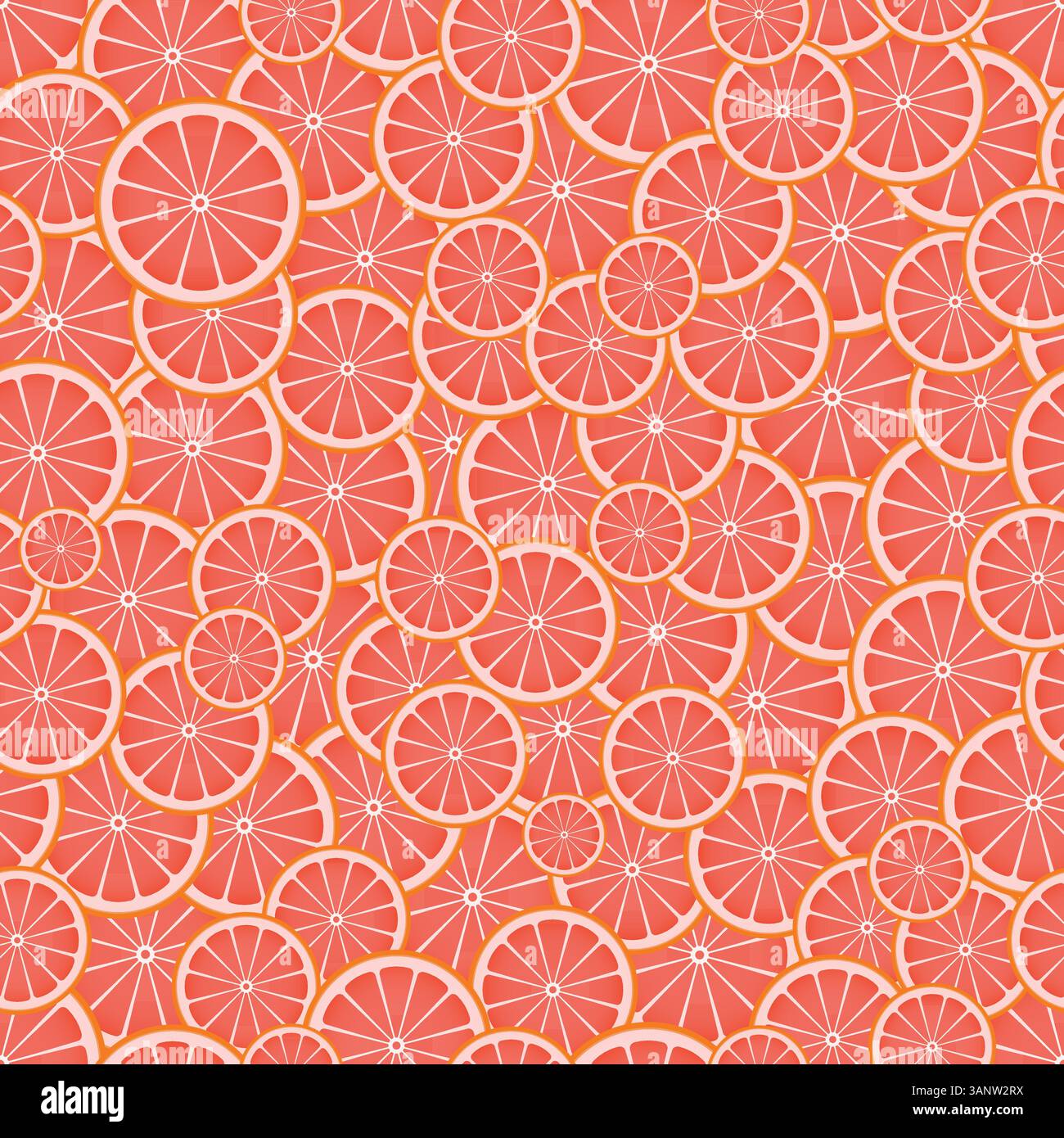 Seamless pattern with pink grapefruit slices Stock Vector