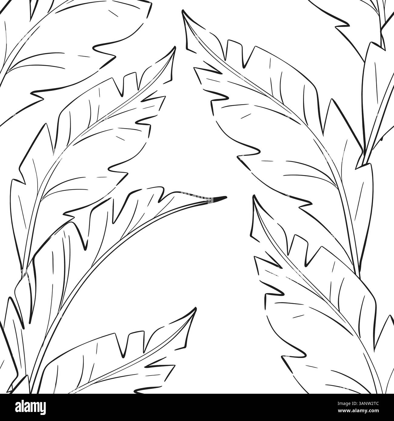 Banana tree leaf hawaii tropical Black and White Stock Photos & Images - Page 3 - Alamy for Free Printable Palm Tree Leaf Template