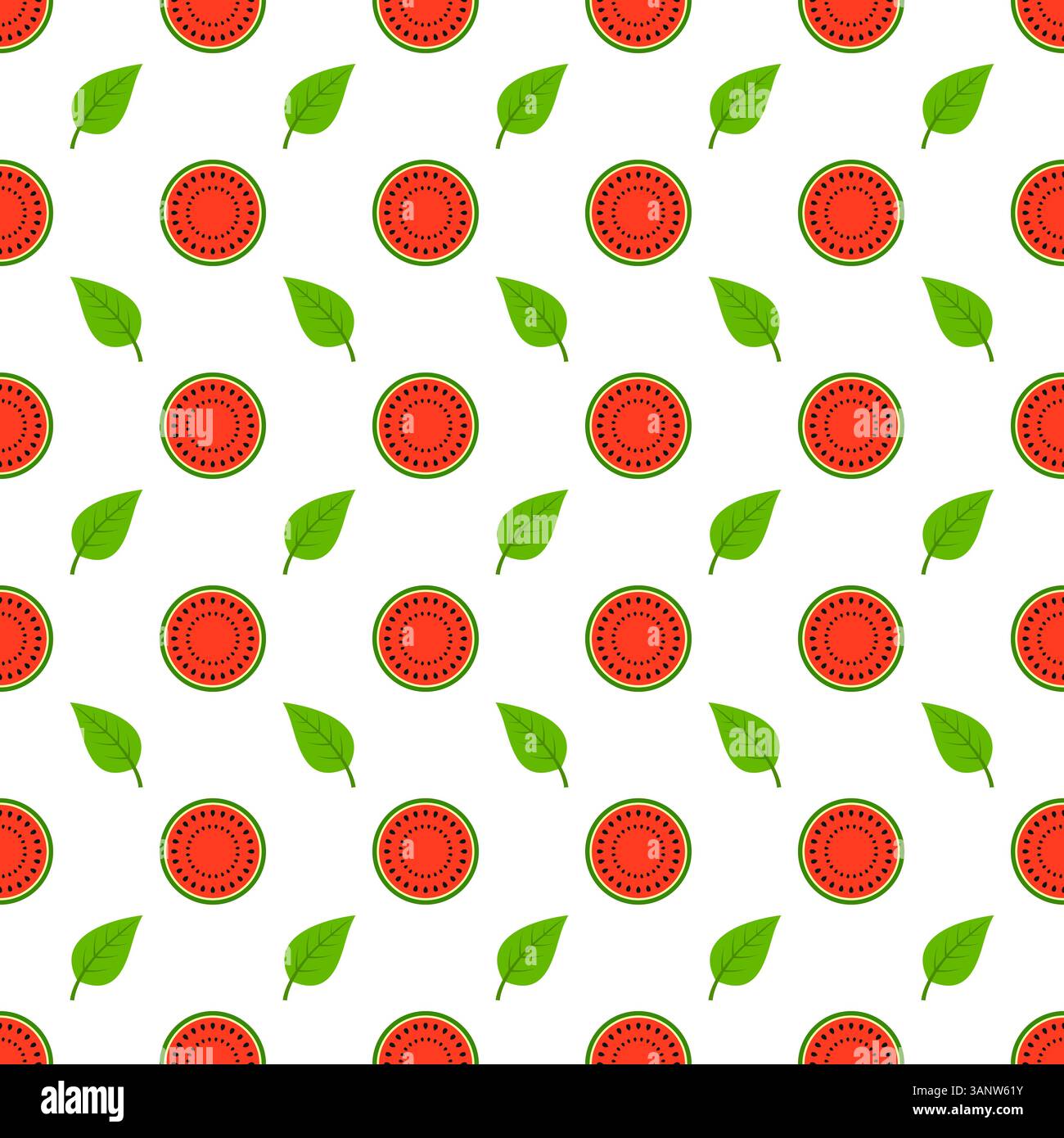 Seamless pattern with watermelons on white background Stock Vector