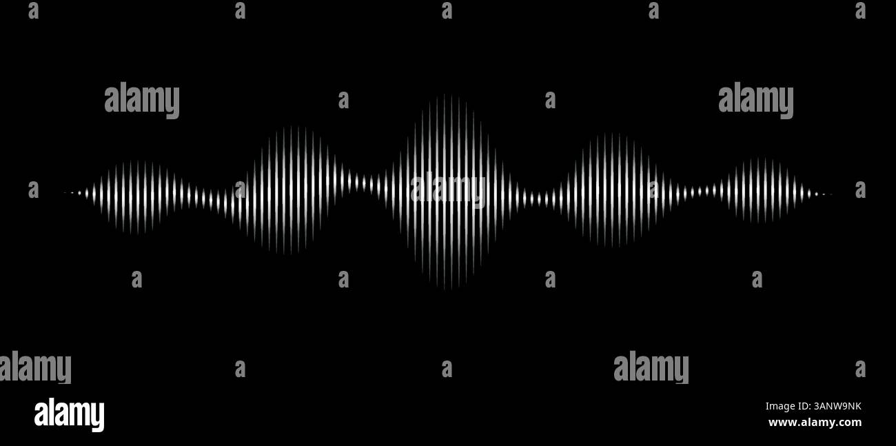 Sound linear wave on dark background, AI voice assistant visualization, Sound wave equalizer, Vector illustration Stock Vector