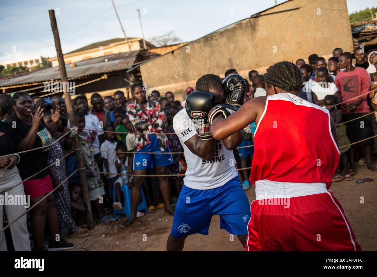 African Boxing Ropes Rhino boxing club, Katanga slum, Kampala, Uganda, Africa Stock Photo ...