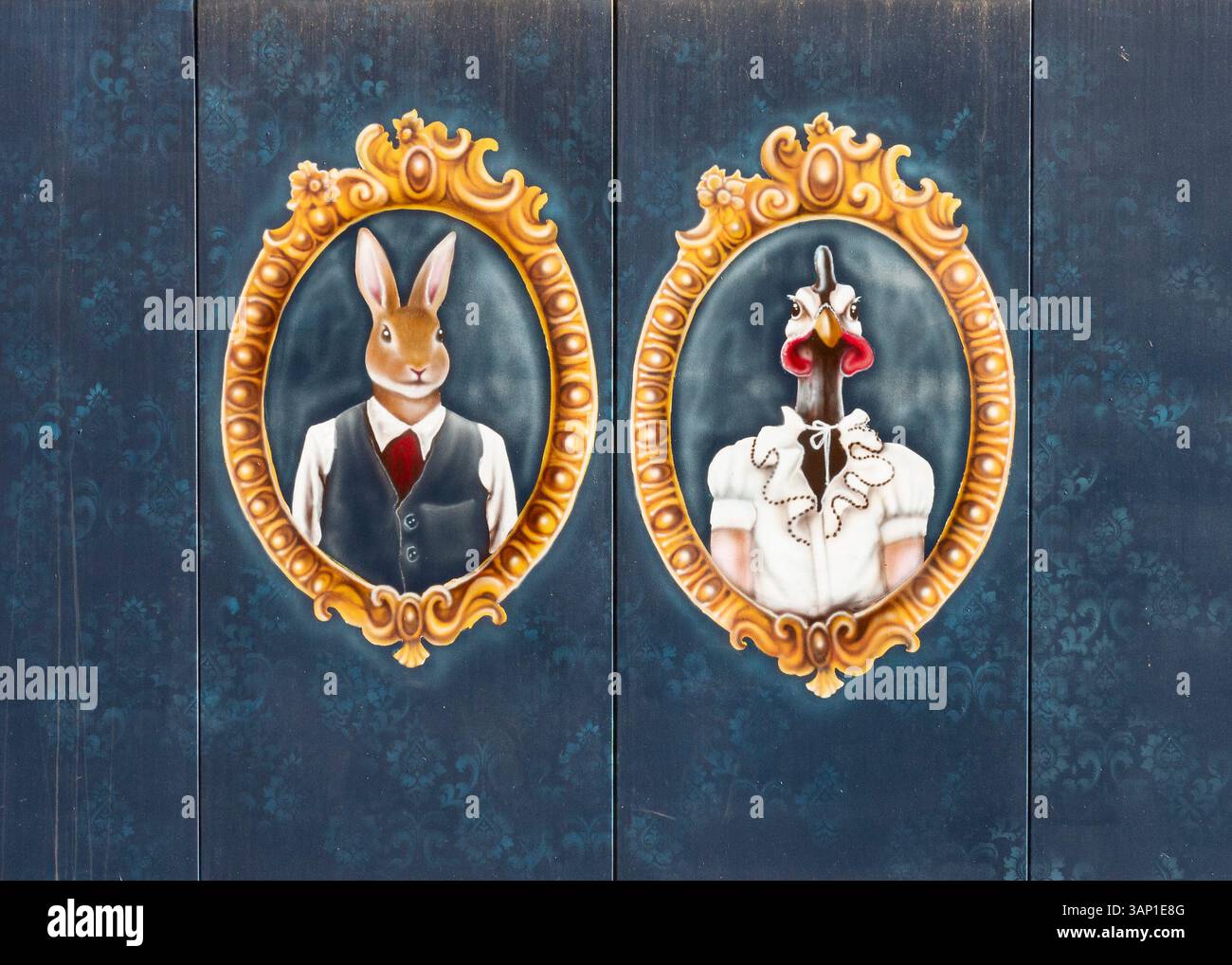 dressed rabbit, humanised rabbit, dressed hen, humanised hen, humanized ...