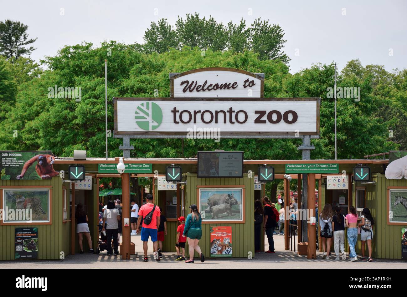 Toronto, Ontario, Canada - June 10, 2023: People entering Toronto Zoo Stock Photo