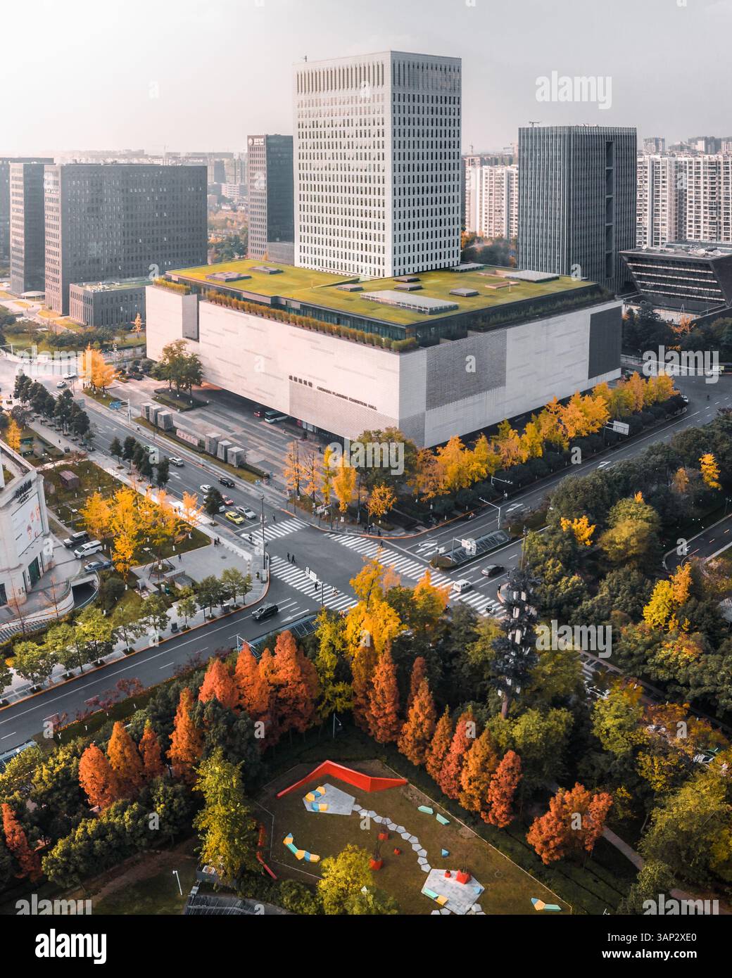 Aerial view of High tech zone, Chengdu, China Stock Photo - Alamy