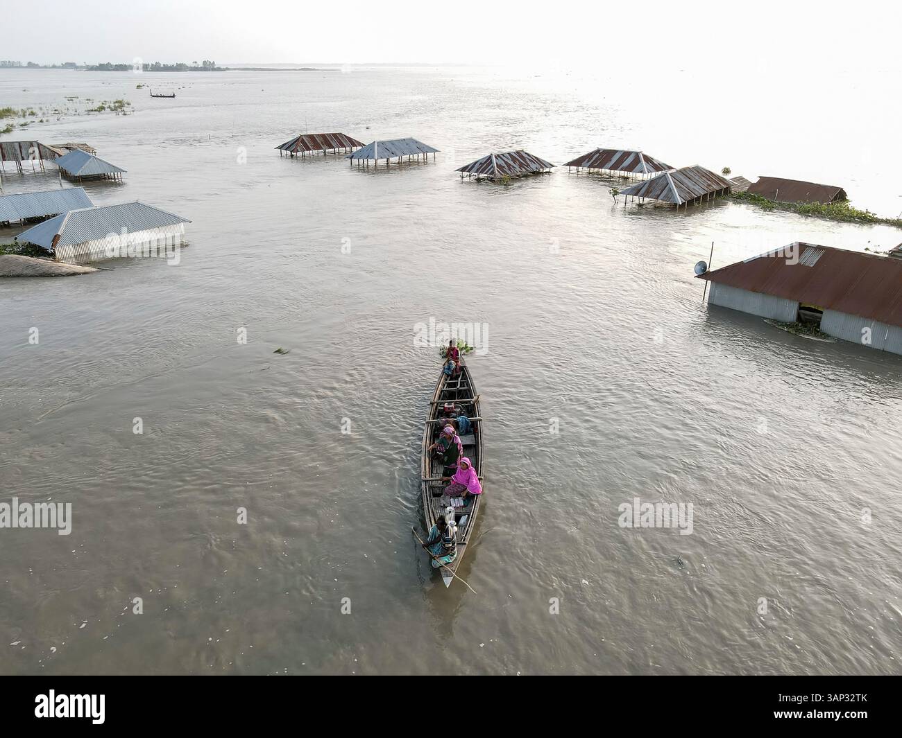 kurigram-bangladesh-22-june-2022-aerial-view-of-flood-water-and