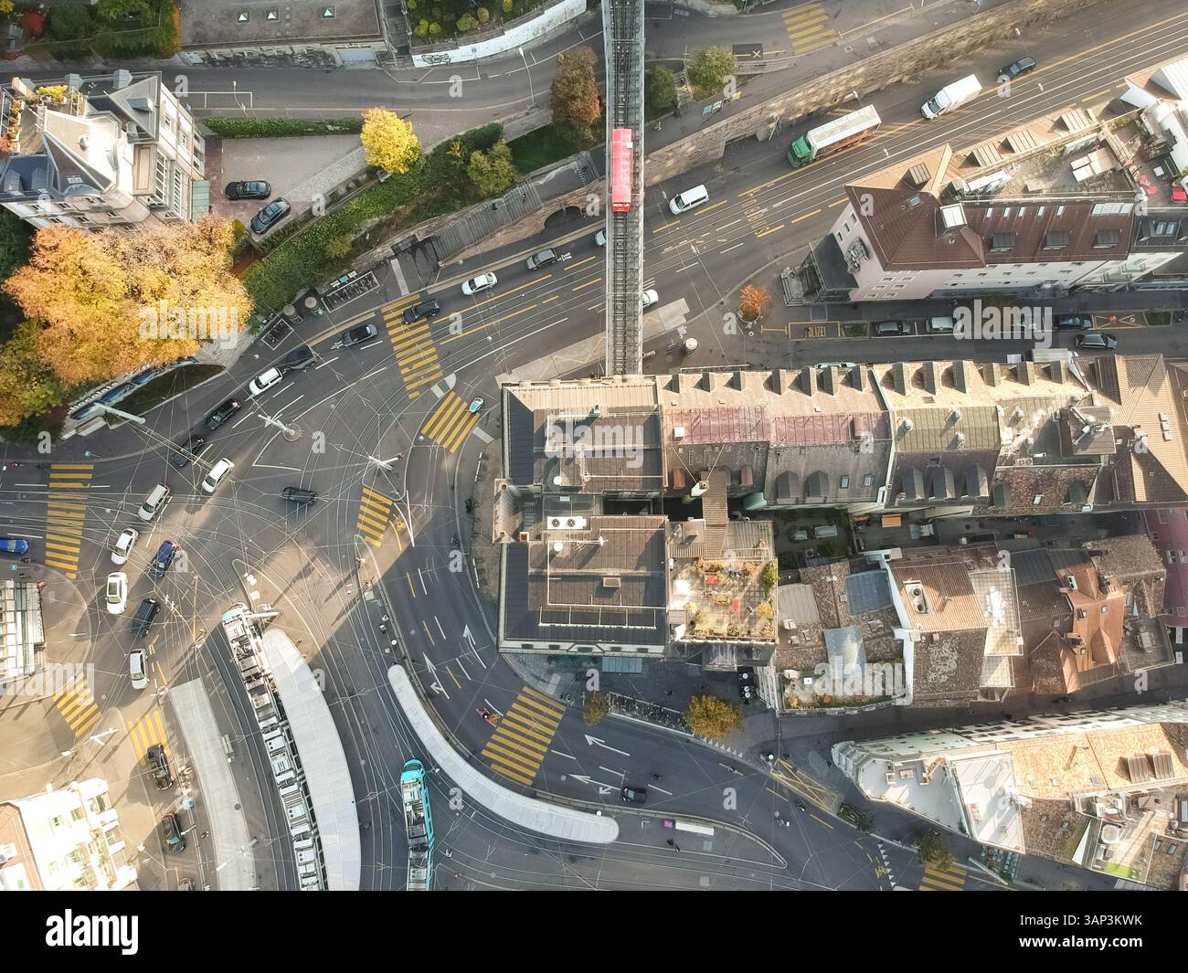 Aerial view of a main street, Zürich, Switzerland Stock Photo - Alamy