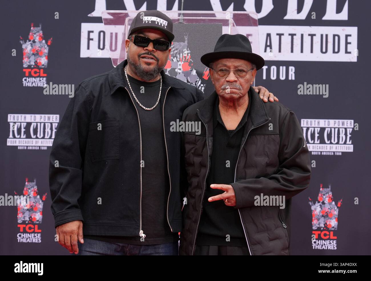 Ice Cube Rapper Father Ice Cube, left, poses with his father Hosea Jackson during a hand and ...