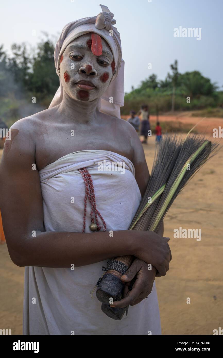 Ast Ritual Attire Portrait of a woman dressed in ritual attire and with her face painted ...