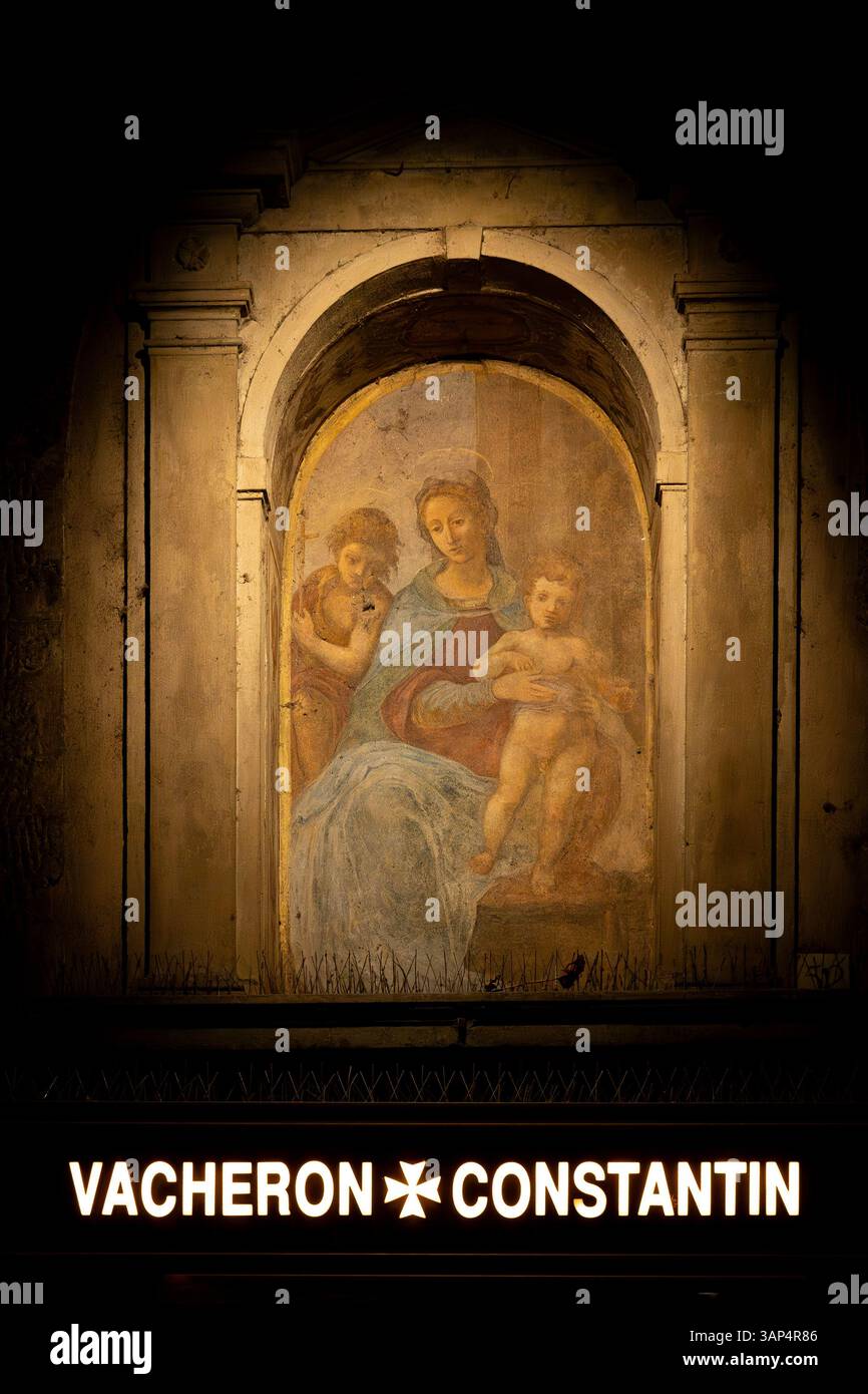 Madonna and Child fresco in Florence with the vacheron constantin ...