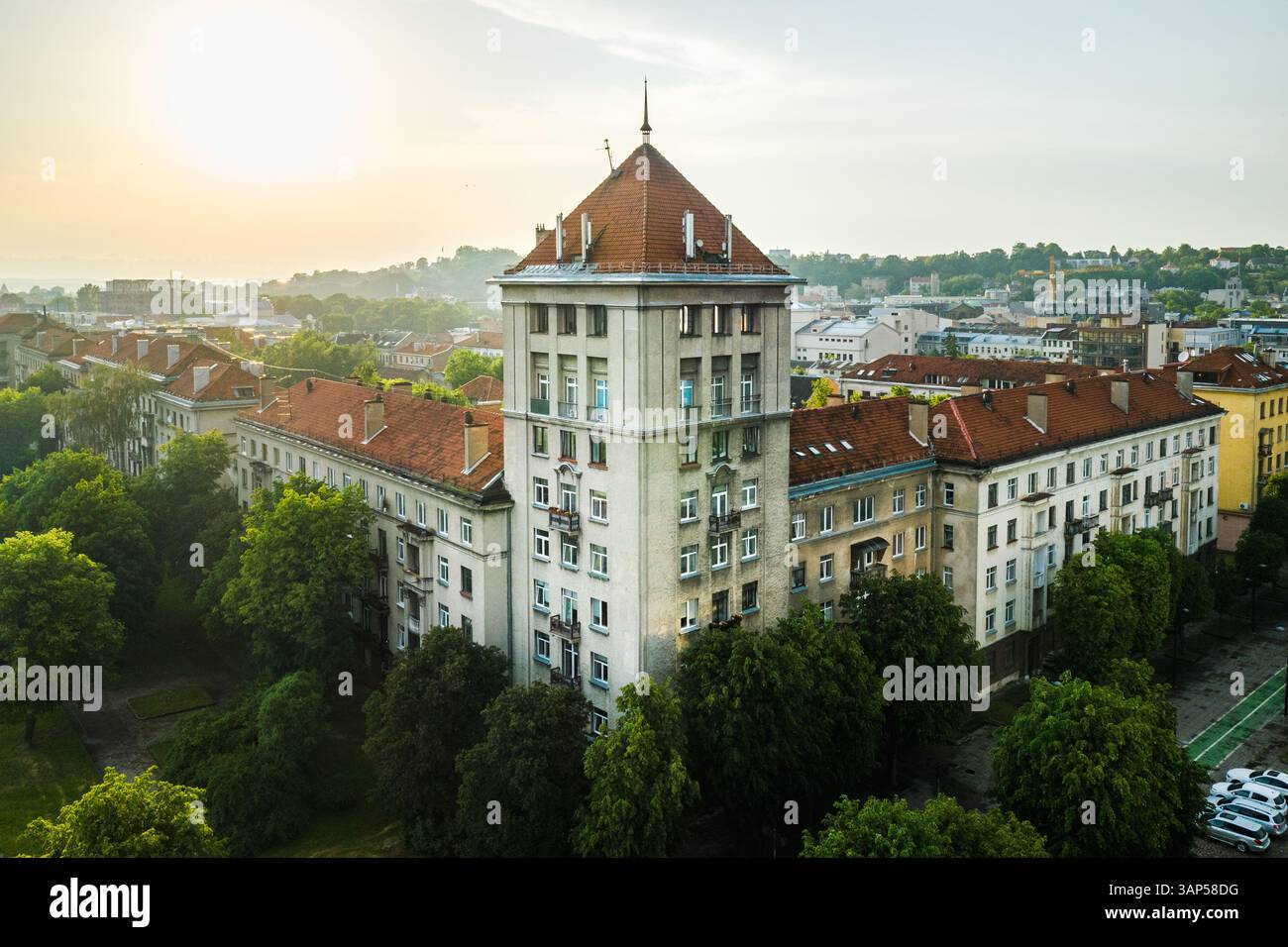 Realism Building Examples Aerial view of stalinist realism architecture building in Kaunas ...