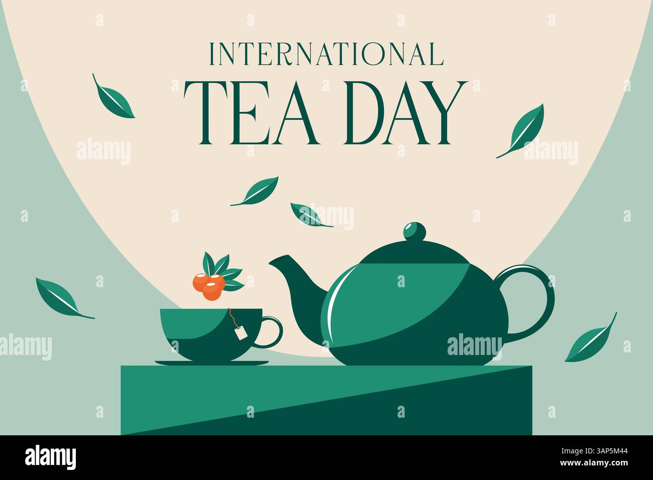 International Tea Day Flat Vector Illustration. Stock Vector