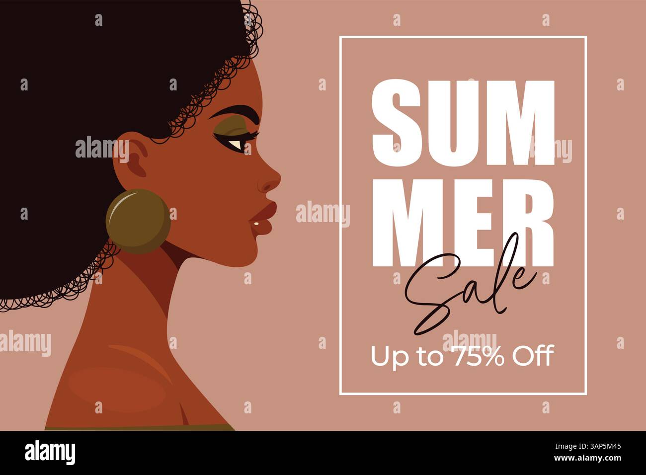 Summer Sale Poster Design Flat Vector Illustration. Stock Vector