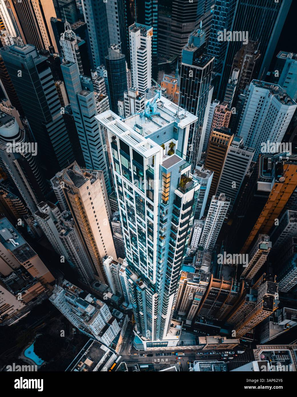 Hong kong downtown aerial view hi-res stock photography and images - Alamy