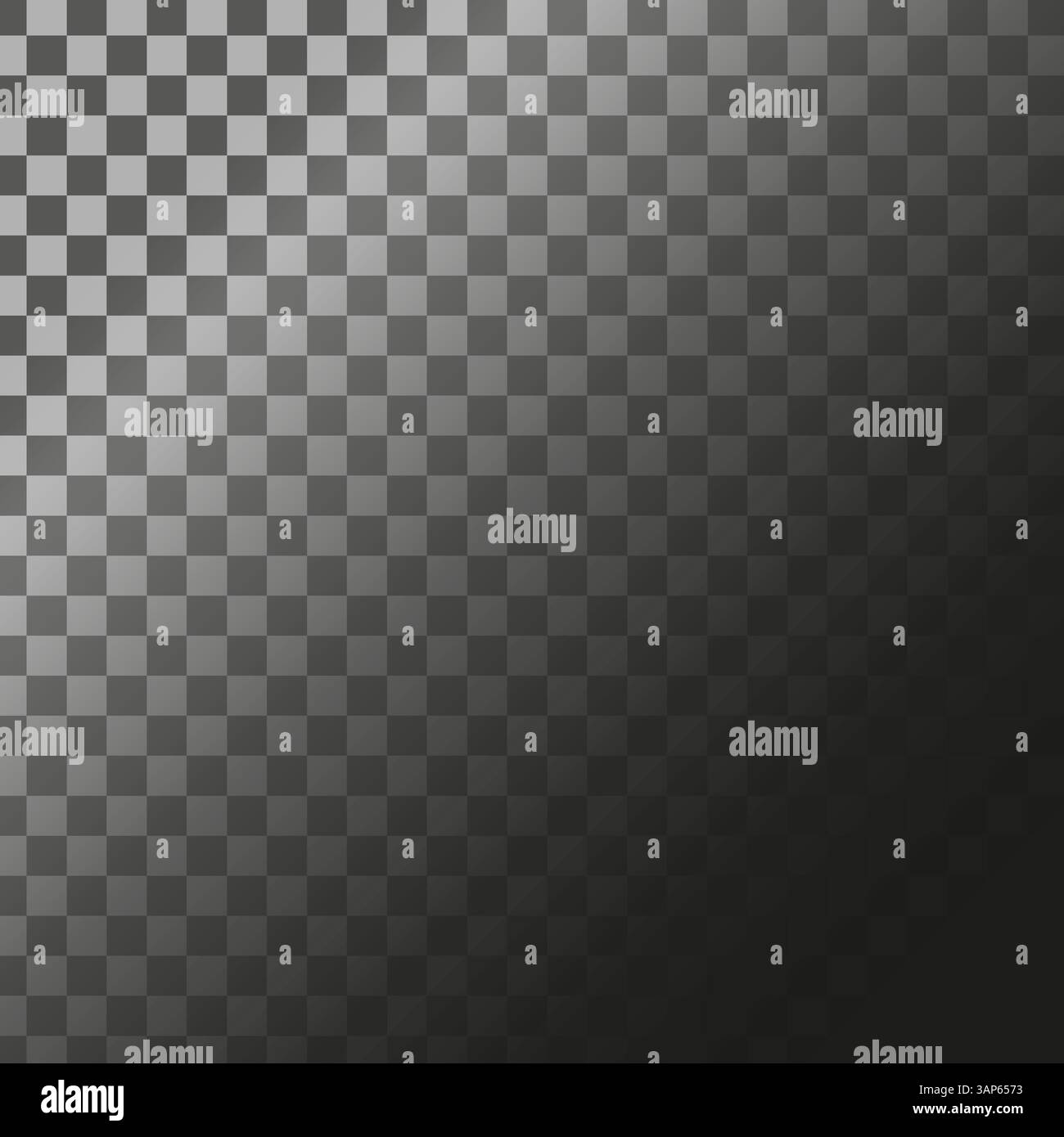 Checkerboard radial highlight. Vector spotlight texture. Left focus shading. Dark rounded pattern. Stock Vector