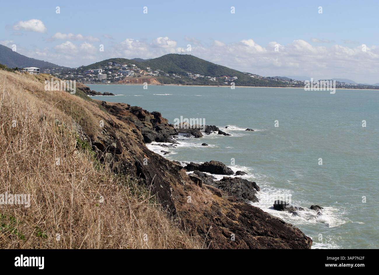Wreck Point View of a cliff and the ocean from the Wreck Point Lookout at Yeppoon ...