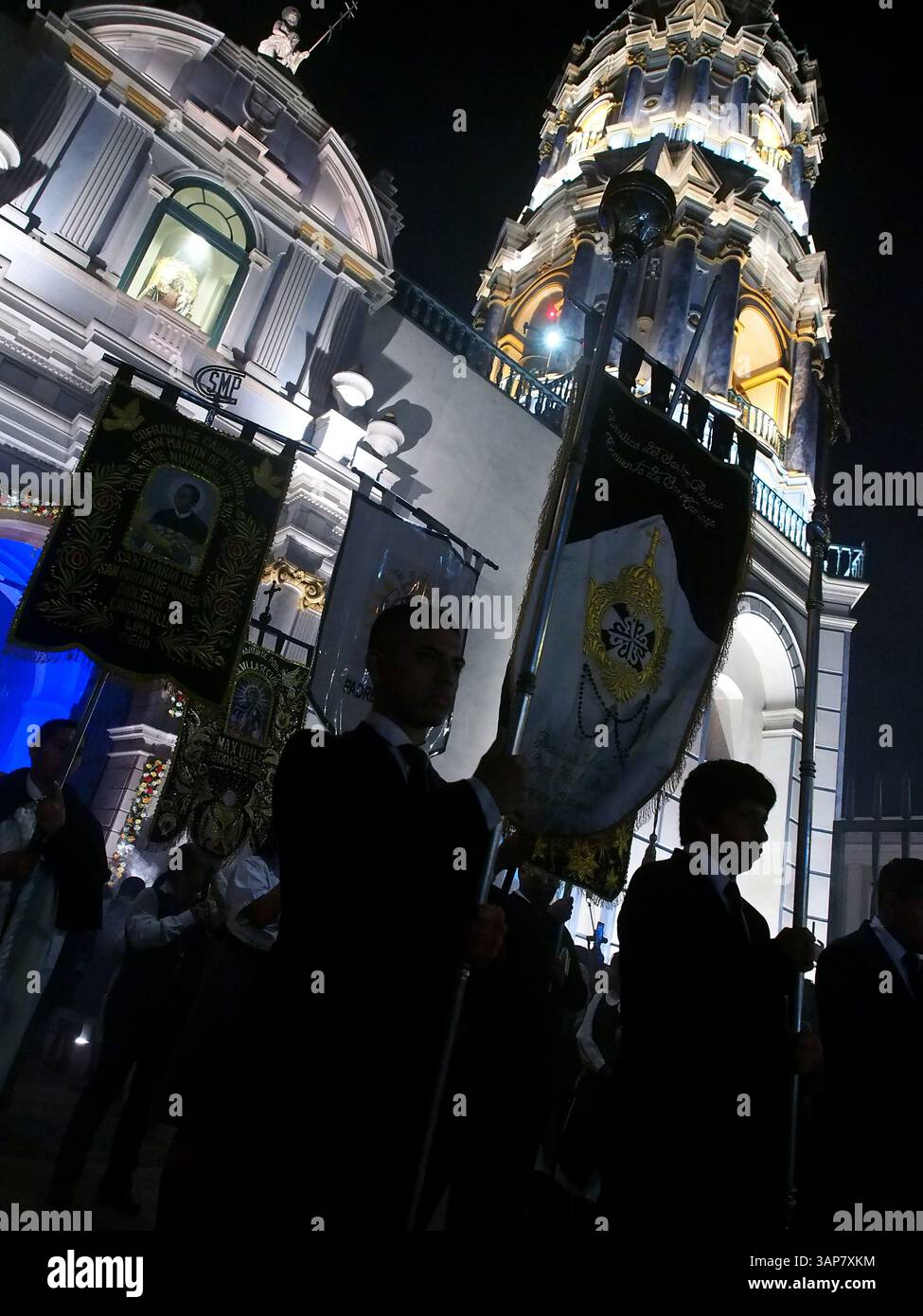 Devotees leaving the Basilica of Our Lady of the Rosary beginning the ...