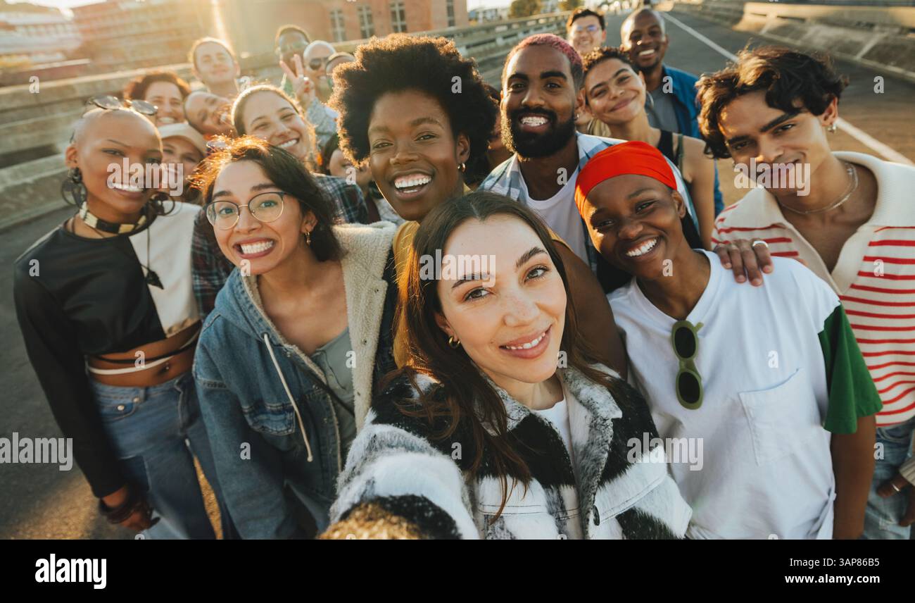 A group of diverse individuals smiles together while supporting civil ...