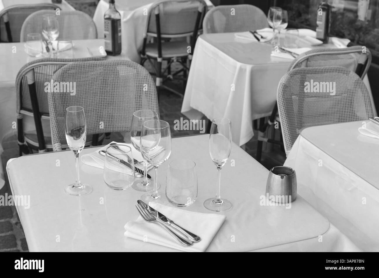 Set Table In A Street Cafe Outdoors With Wine Glasses Stock Photo Alamy Set table in a street cafe outdoors with wine glasses stock photo alamy