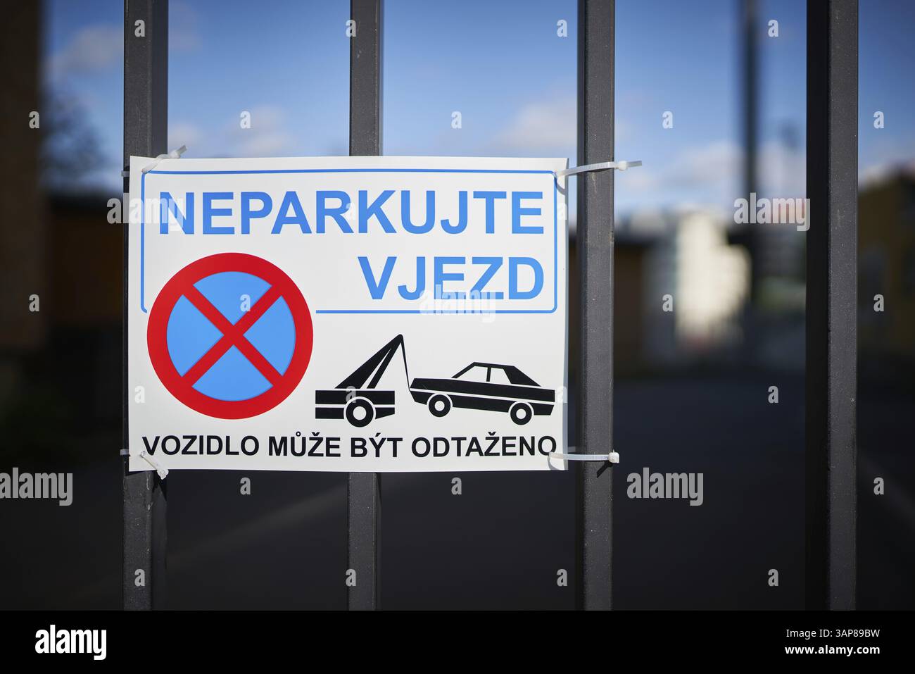 Prague czech republic parking sign hi-res stock photography