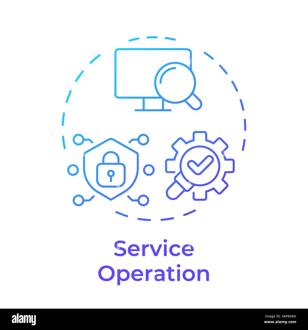 Service operation blue gradient concept icon Stock Vector Image & Art ...